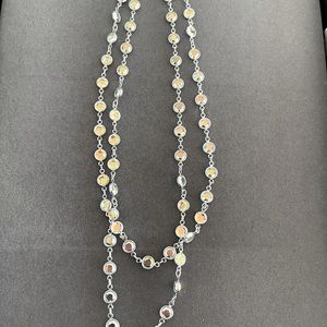 Chanel Necklace by Touchstone Crystal Swarovski, Crystal Aurore Boreale 36”